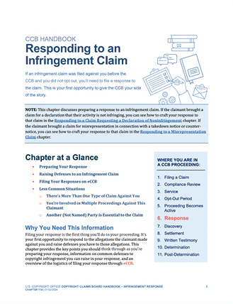 CCB Infringement Claims document cover