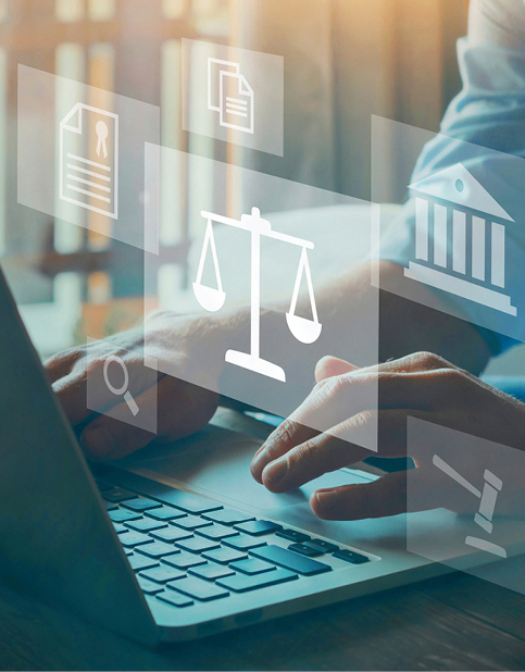 Person typing on a laptop